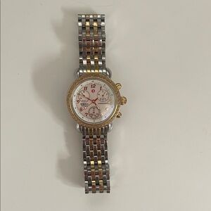 Michele Gold and Silver Chronograph Watch